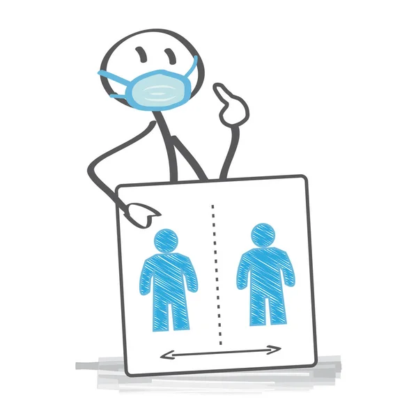 Social Distancing Wear Mask Coronavirus Prevention Vector Illustration Set Icons — Stock Vector