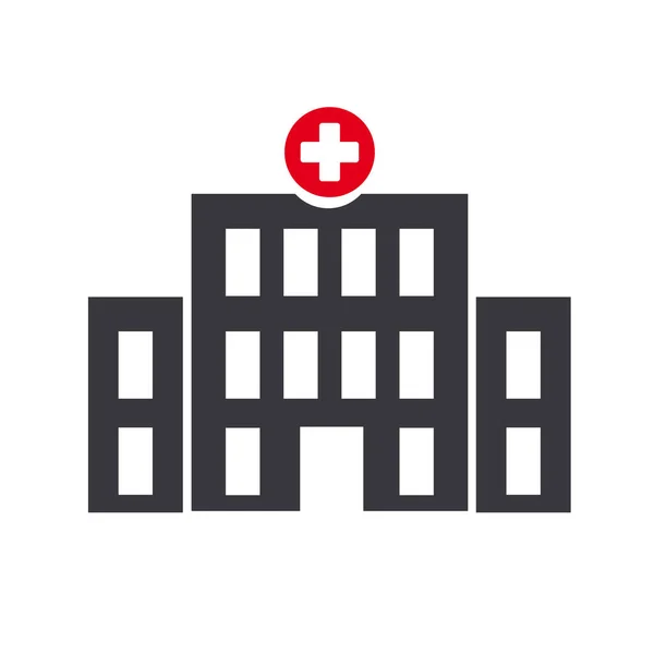 Vektor Icon Illustration Des Krankenhaus Klinik Und Krankenhauskonzepts Isoliert Auf — Stockvektor