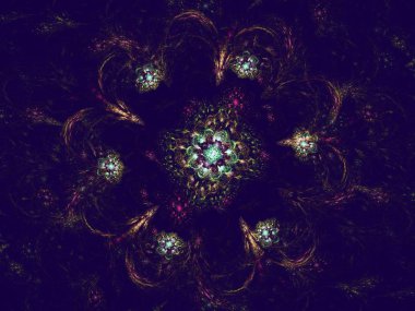 ornamento floral sobre fundo azul