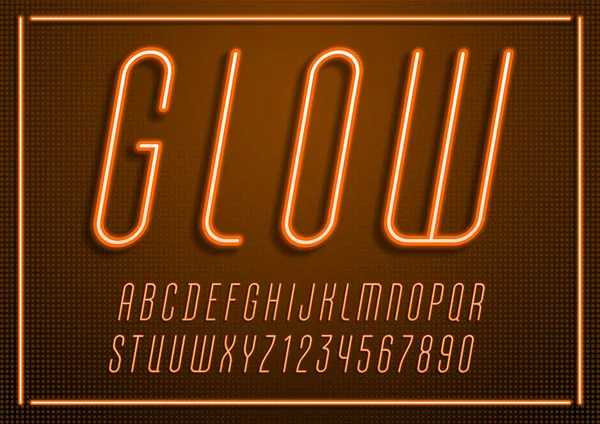 Trendy lettertype, levendige moderne alfabet, neon gekleurde letters en cijfers, vector illustratie — Stockvector
