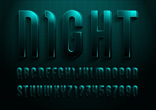 3d lettertype uit dark jade kleur — Stockvector