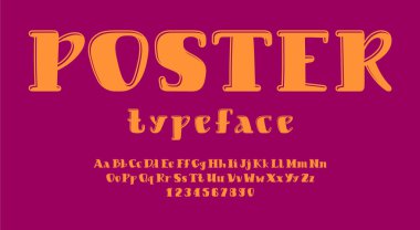 Renkli yuvarlak yazı tipi, şehir tarzı alfabe, büyük harf ve küçük harfler A 'dan Z' ye ve Arap rakamları 0 'dan 9' a, vektör illüstrasyonu 10EPS