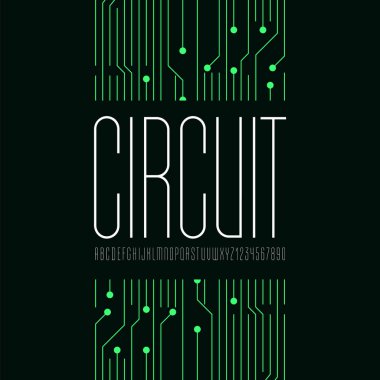 Yüksek ultra ince yazı tipi, yoğunlaştırılmış yüksek alfabe serif, büyük harfler ve sayılar olmadan