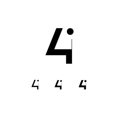 4 numaralı logo, dört numara, marka adı tasarımın için üç farklı kalınlıkta sayı seti, vektör illüstrasyonu 10 EPS