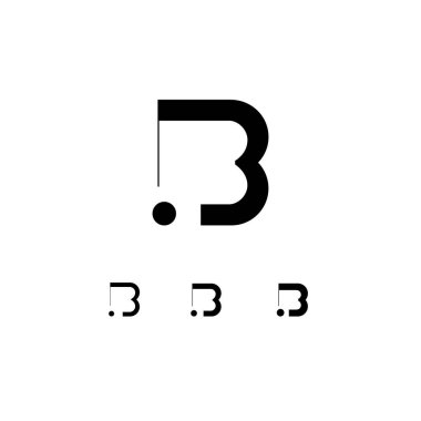 Logo harfi B, font alfabesi, üç farklı kalınlıkta düzenli, kalın, marka adı tasarımınız için kalın, vektör illüstrasyonu 10 EPS