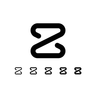 Technical number 8, digital cyber numeral zero, including set of five different thicknesses of the trendy modern number light, regular, medium, bold, thick, vector illustration 10EPS