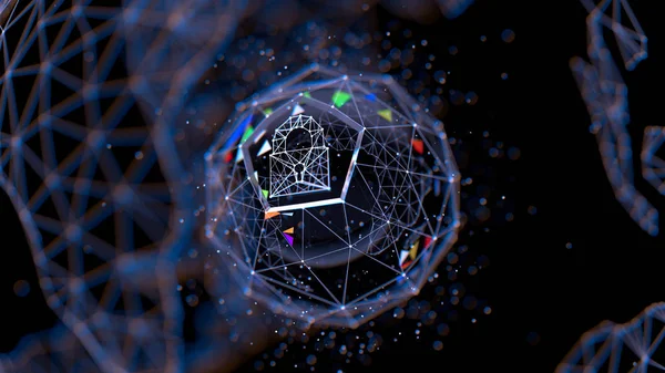 Abstract Crypto Cyber Security Technology Global Network Background Digital Theme — Stock Photo, Image