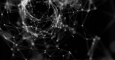 3d Render Soyut Dijital Veri Web Spy Tünel, Dijital Düğümler ve Bağlantı Yolları ile Uçan.