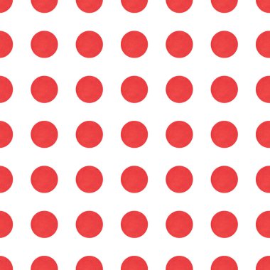 Beyaz arka plan üzerinde kırmızı polka noktaları ile dikişsiz desen