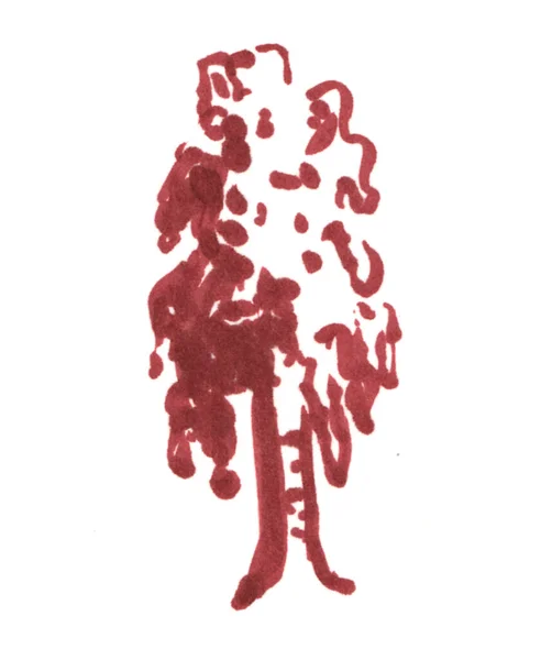Árboles boceto, abedul dibujado a mano marcadores ilustración aislada sobre fondo blanco — Foto de Stock