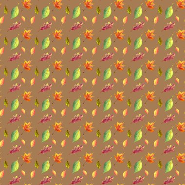 Kahverengi arka planda kusursuz suluboya deseni.