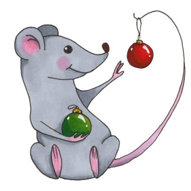Komik Noel faresi. Yeni yılın ögesi beyaz arkaplanda izole edildi.