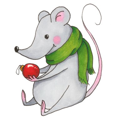 Komik Noel faresi. Yeni yılın ögesi beyaz arkaplanda izole edildi.