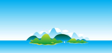 Küçük ada-vektör çizim