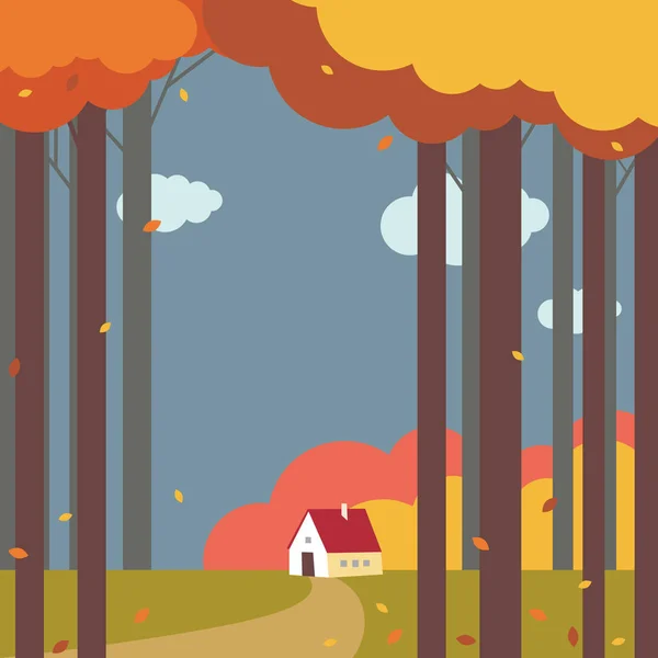 Ilustración solitaria casa-vector — Vector de stock