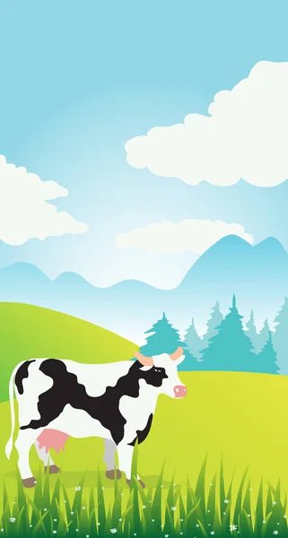 Корова - векторная иллюстрация — стоковый вектор