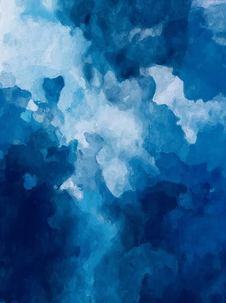 Watercolor blue sky abstract painting. Summer blue breeze design concept — Stock Photo, Image