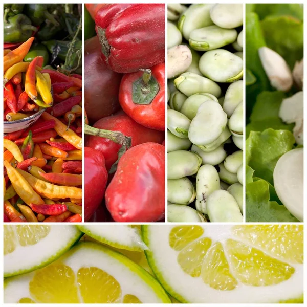 Healthy food photo collage