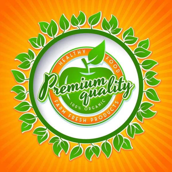 Logotipo de alimento orgânico Eco — Vetor de Stock