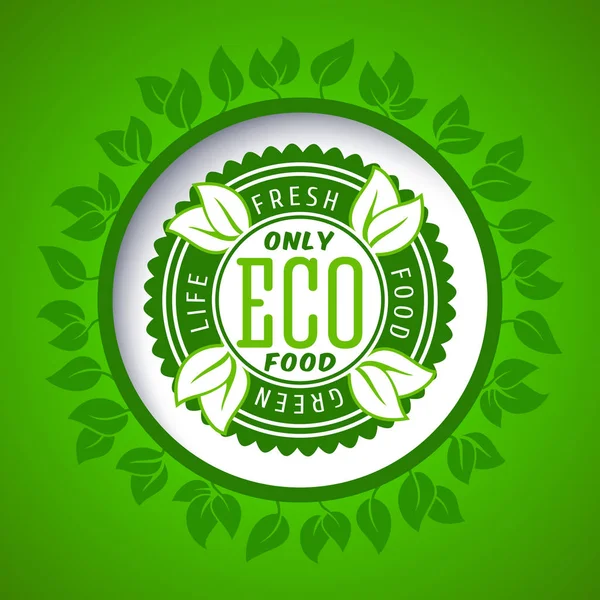 Eco biologico logo alimentare — Vettoriale Stock