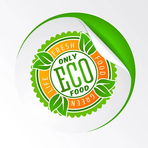 Eco luomu elintarvikkeiden logo — vektorikuva
