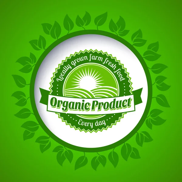 Eco organic food logo — Stock Vector