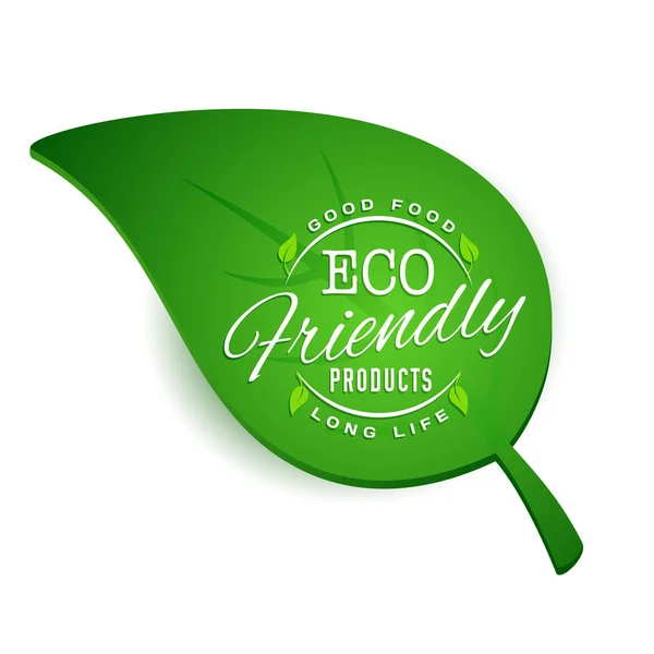 Eco bio alimentaire logo feuille — Image vectorielle