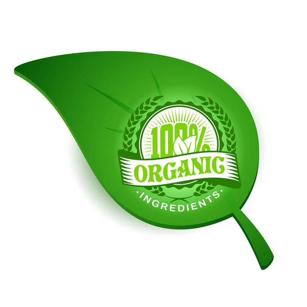 Eco organic bio food leaf logo — Stock Vector