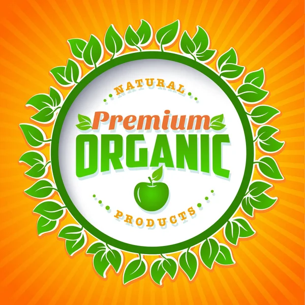 Eco organic food logo — Stock Vector