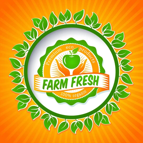 Eco organik gıda logosu — Stok Vektör