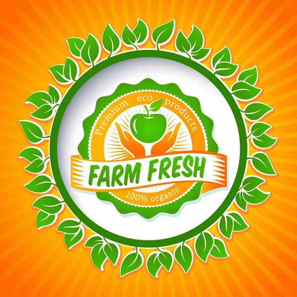 Eco organic food logo — Stock Vector