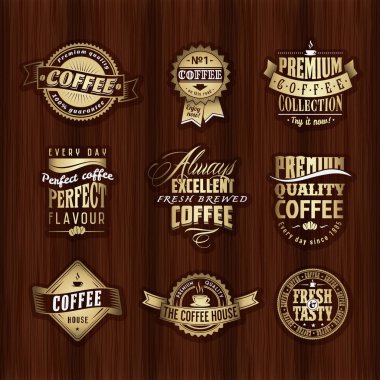 Altın kahve veya Cafe logo koymak