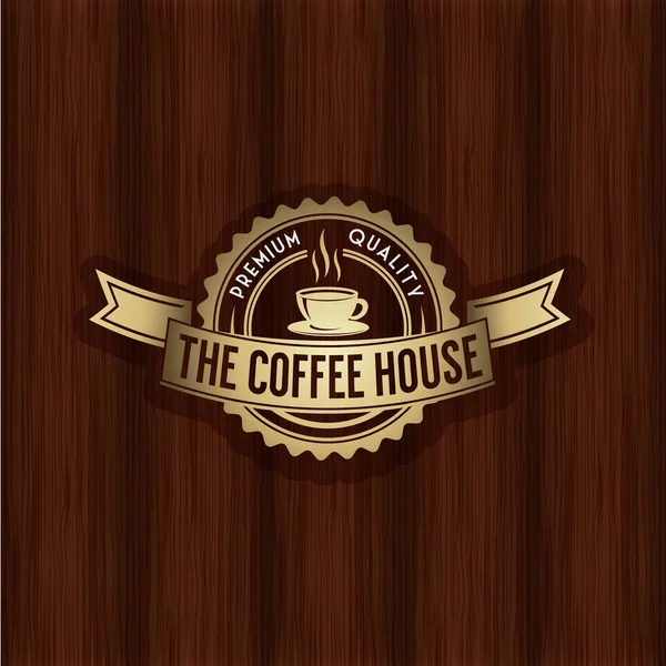 Logotipo de café ou café ouro — Vetor de Stock