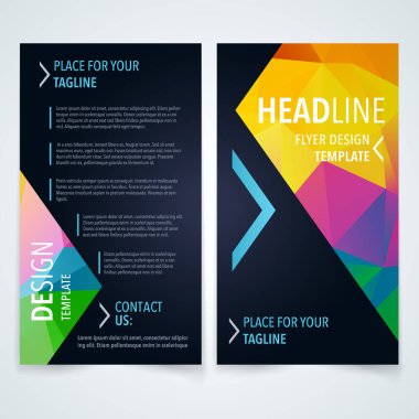 El ilanı ya da broşür üçgen şablonu