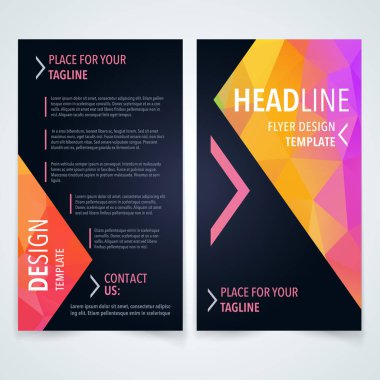 El ilanı ya da broşür üçgen şablonu