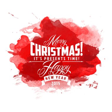 Noel suluboya vektör etiket 