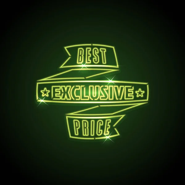 Green neon discount sale sign — Stock Vector