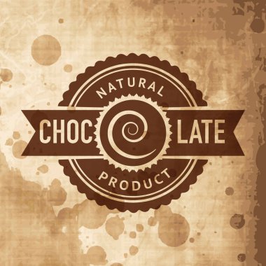 Vektör zanaat çikolata logo şablonu