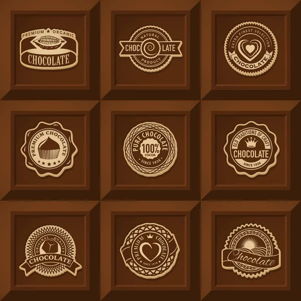 Conjunto de plantillas de logotipo de chocolate vector — Vector de stock