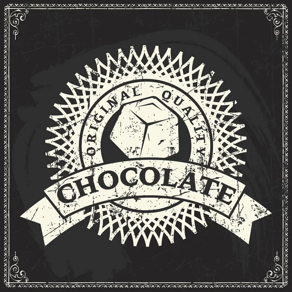 Modello logo vettoriale cioccolato piatto — Vettoriale Stock