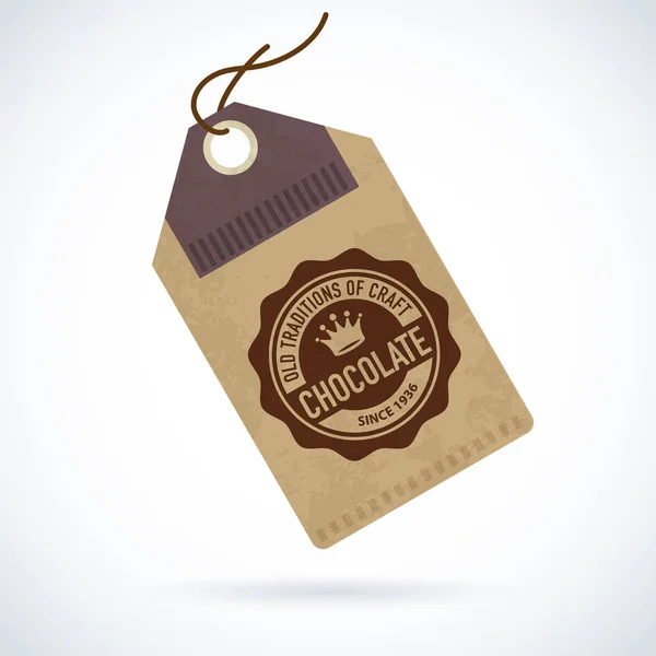 Modèle de conception d'étiquette de chocolat artisanal — Image vectorielle