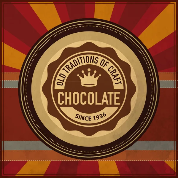 Artigianato modello di etichetta cioccolato design — Vettoriale Stock