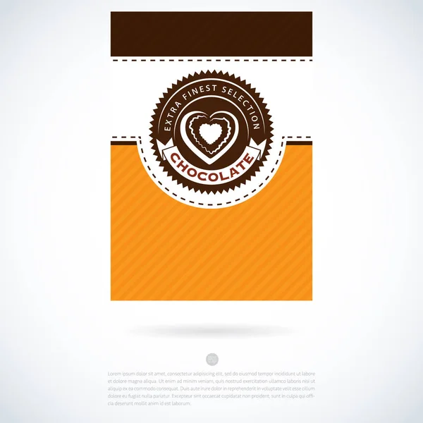 Modèle de conception d'étiquette de chocolat moderne — Image vectorielle