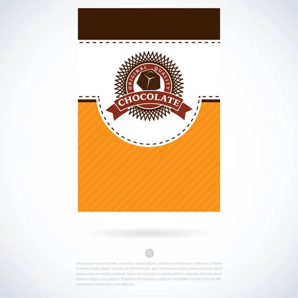 현대 초콜릿 라벨 디자인 서식 파일 — 스톡 벡터