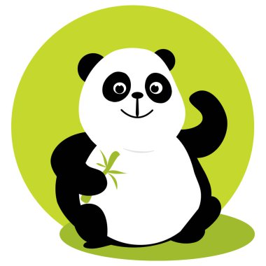 Karikatür hayvan panda vektör düz el çekilmiş 