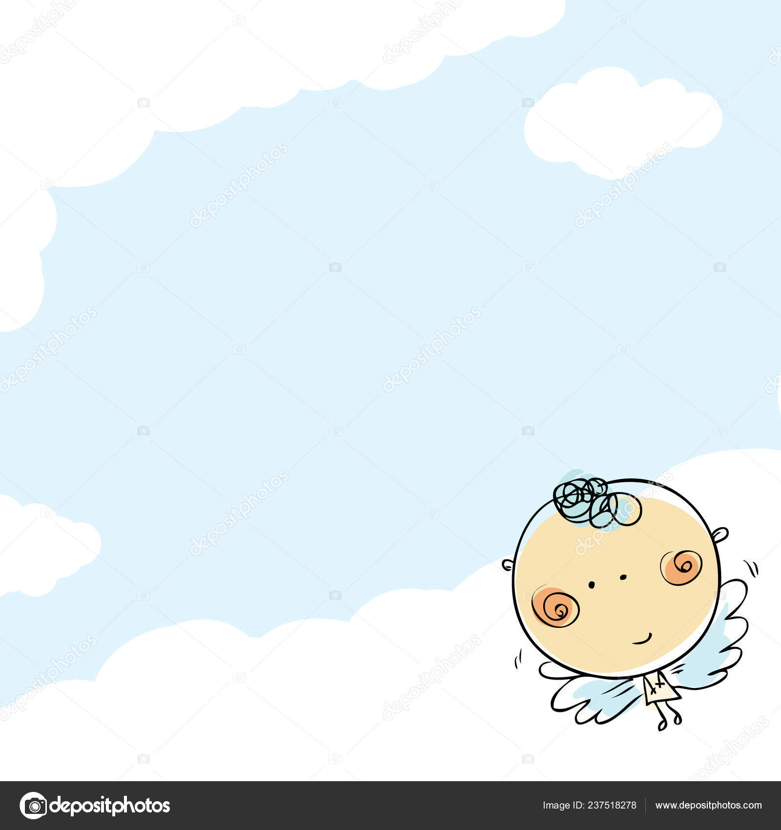 Vecteur Lumiere Enfant Dessin A La Main Bebe Ange Image Vectorielle Par Antisana C Illustration