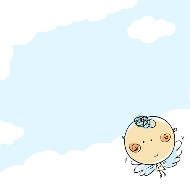 Vektör ışık çocuk el çizilmiş kroki bebek melek