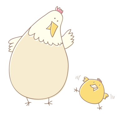 Vektör çocuklar tavuk çizilmiş doodle el