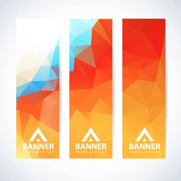 Bandiere vettoriali impostare sfondo triangolo astratto — Vettoriale Stock