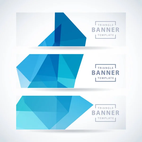 Vector banners instellen abstracte driehoek achtergrond — Stockvector